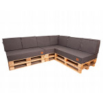 Paletové sedenie Golden Garden GG04 - Podsedáky a Vankúše 3ks × 120/80/15 + 7ks x 60cm/40cm x 20/10cm - svetlá melanž 2